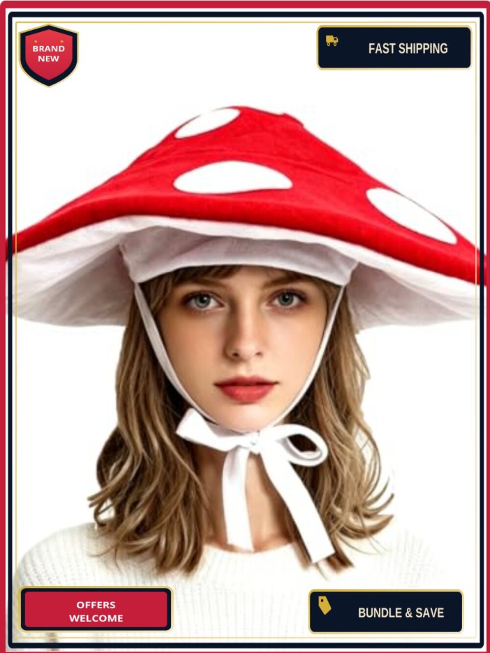 PURFUN Funny 3D Mashroom Hat Halloween Cosplay Costume Headwear Adult